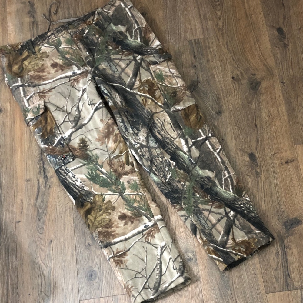 RedHead M Fleece Camo PANTS RealTree Multi Pockets Inseam31” EUC